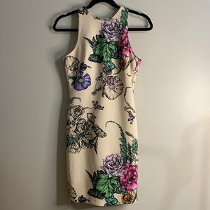 Alexia Admor cream floral sleeveless floral dress size XS